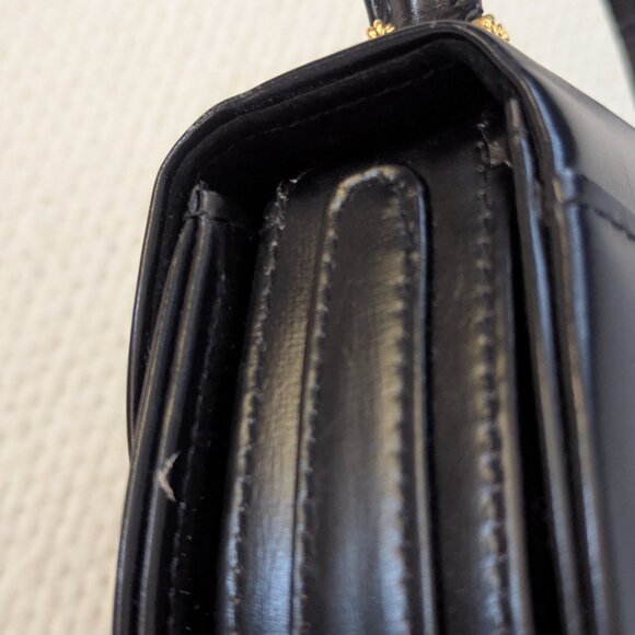 Black Leather Handbag by Launer - Picture 6 of 6